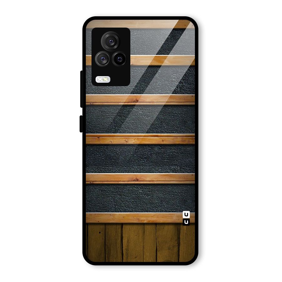 Wood Design Glass Back Case for Vivo iQOO 7 Legend 5G