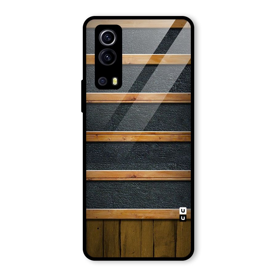 Wood Design Glass Back Case for Vivo iQOO Z3