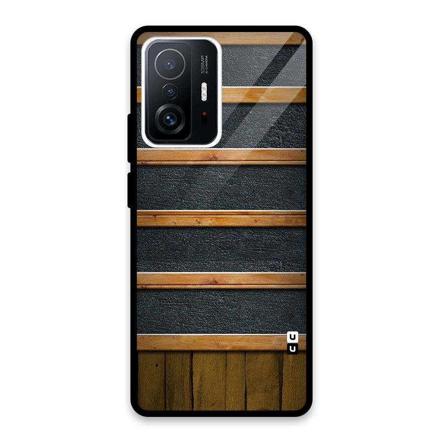 Wood Design Glass Back Case for Xiaomi 11T Pro