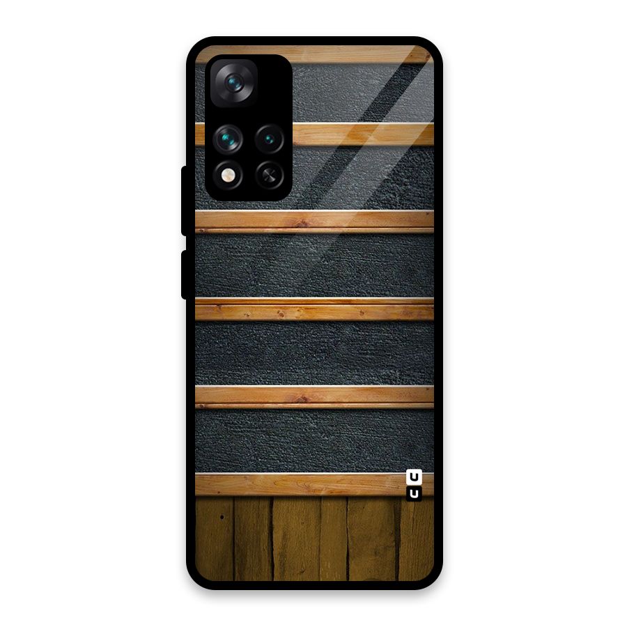 Wood Design Glass Back Case for Xiaomi 11i HyperCharge 5G