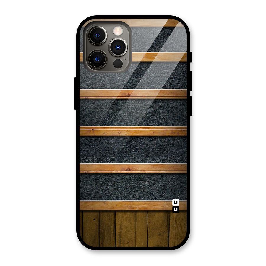 Wood Design Glass Back Case for iPhone 12 Pro