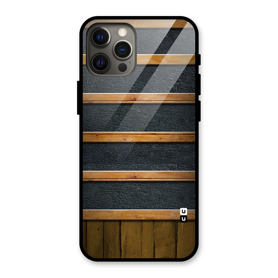 Wood Design Glass Back Case for iPhone 12 Pro Max