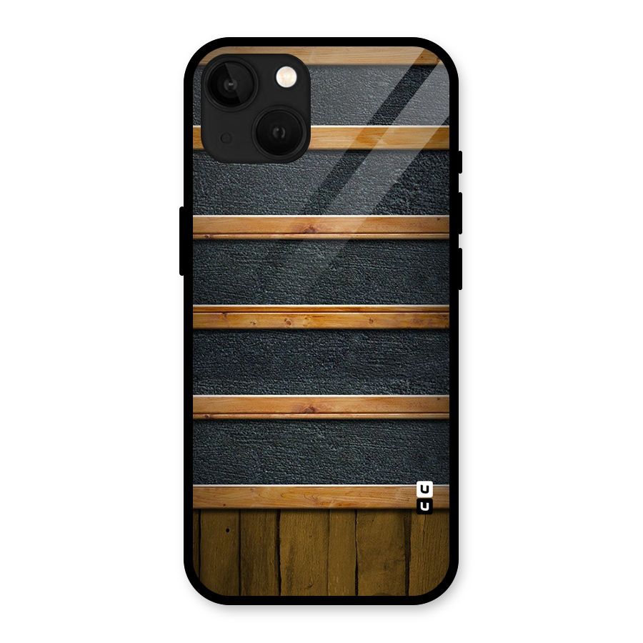 Wood Design Glass Back Case for iPhone 13