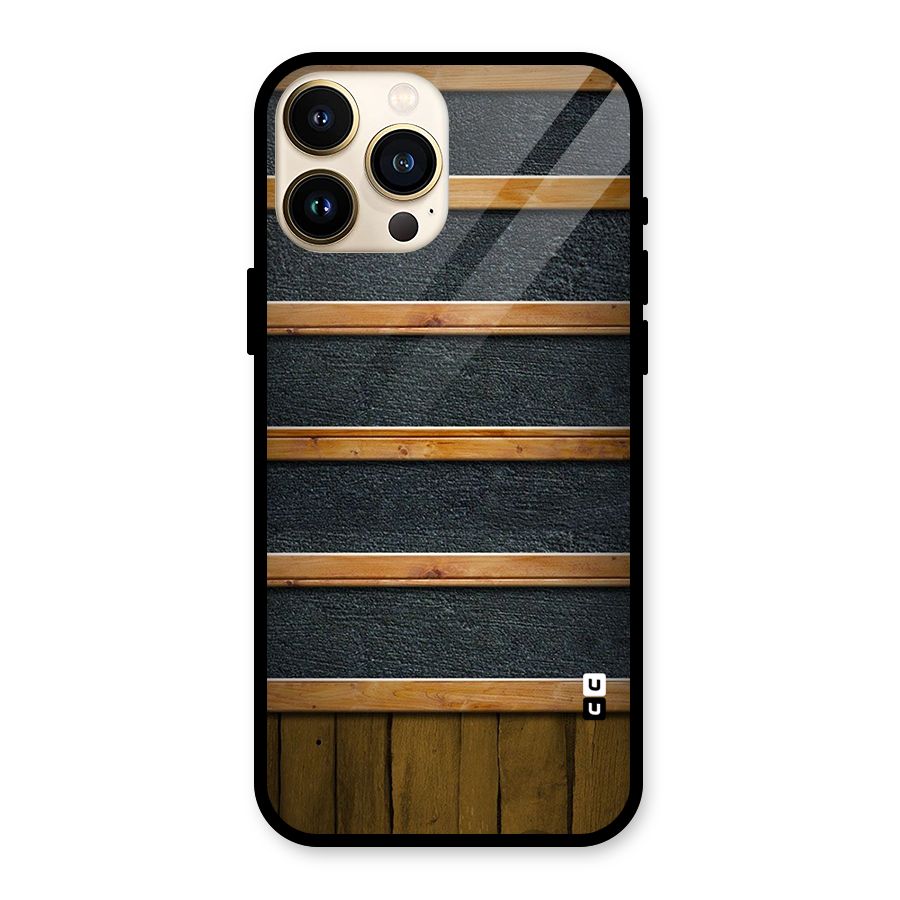 Wood Design Glass Back Case for iPhone 13 Pro Max