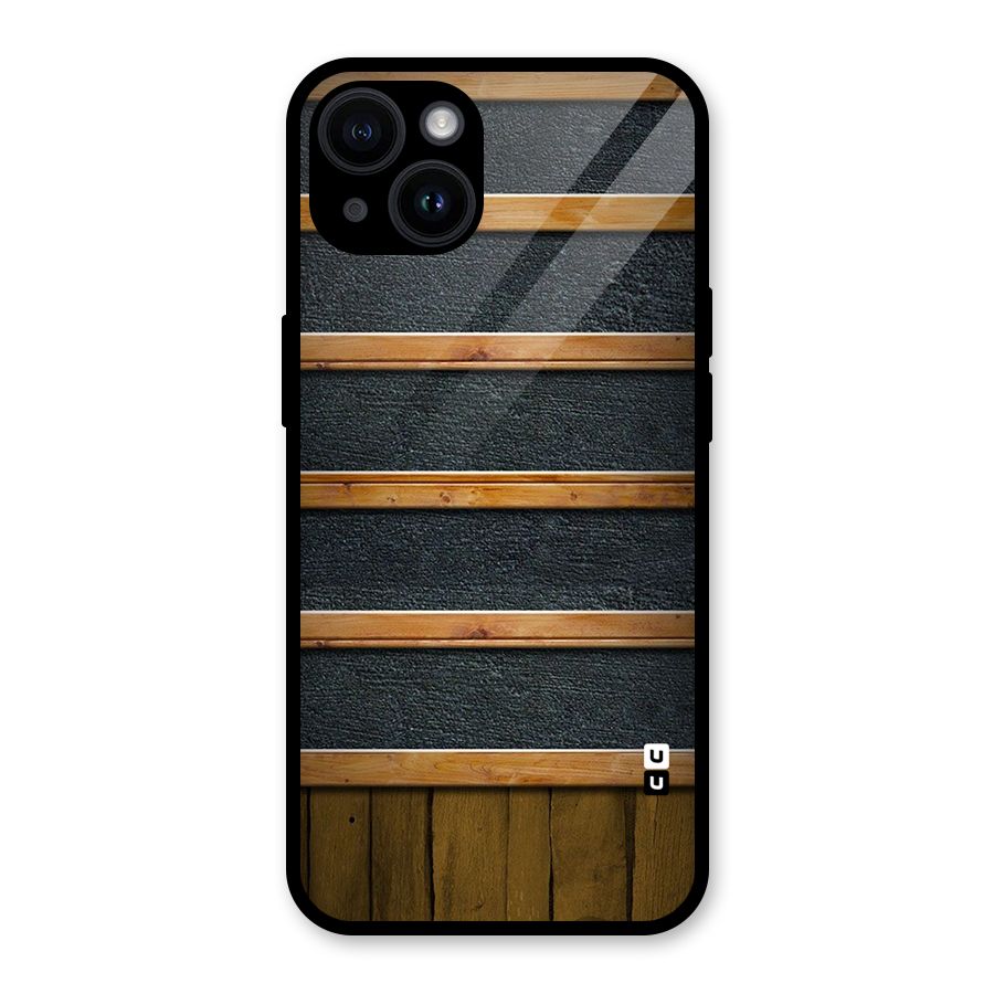 Wood Design Glass Back Case for iPhone 14