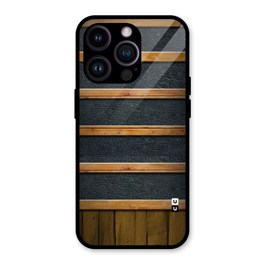 Wood Design Glass Back Case for iPhone 14 Pro