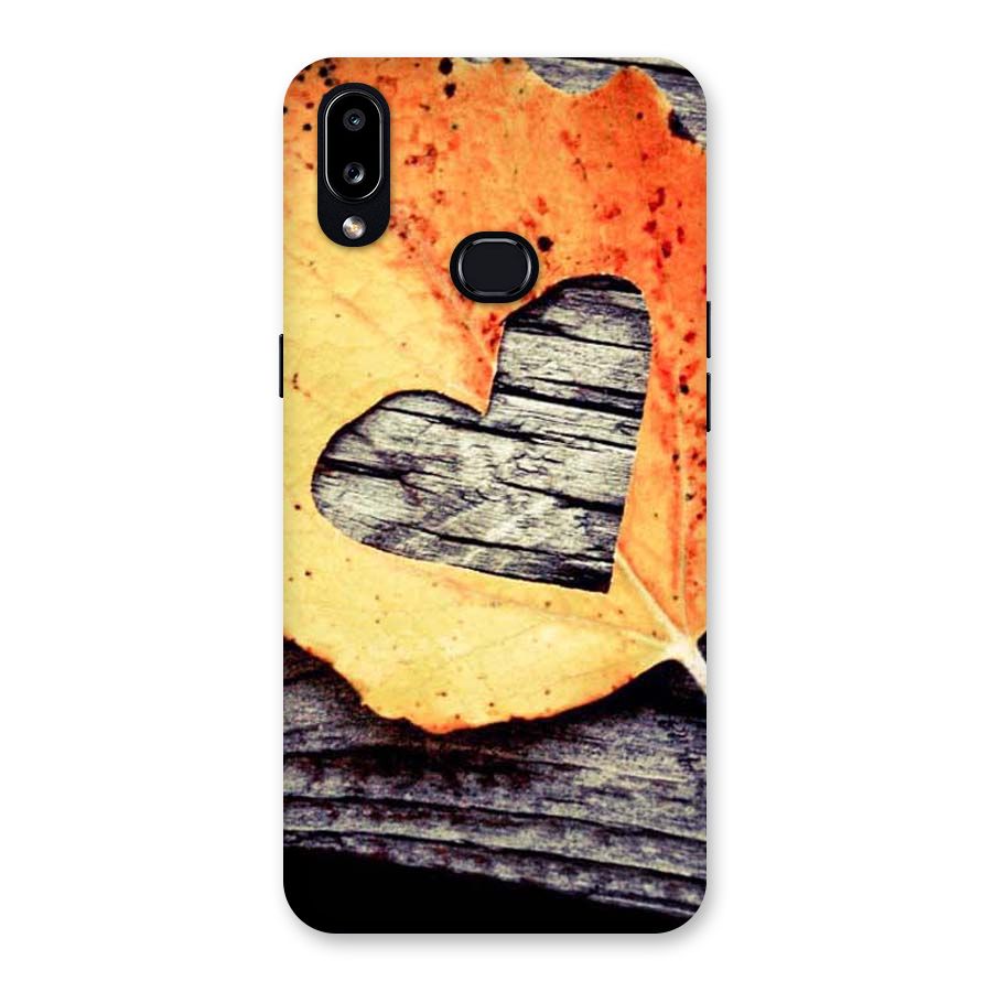 Wood Heart Leaf Back Case for Galaxy A10s