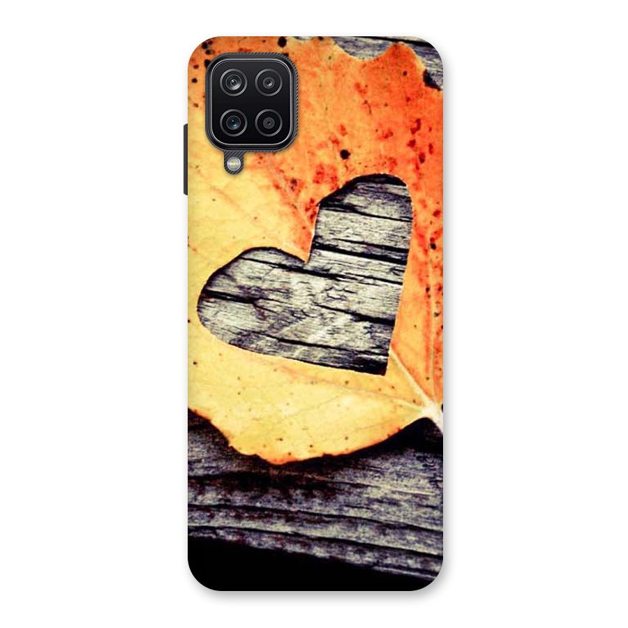 Wood Heart Leaf Back Case for Galaxy A12