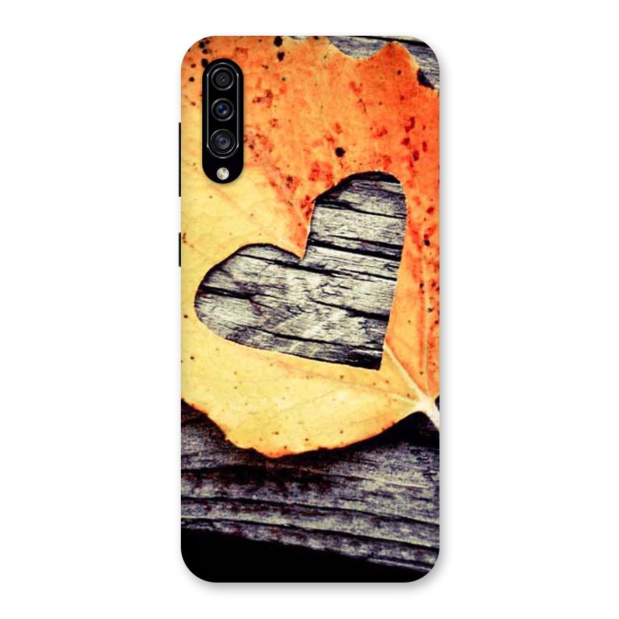 Wood Heart Leaf Back Case for Galaxy A30s