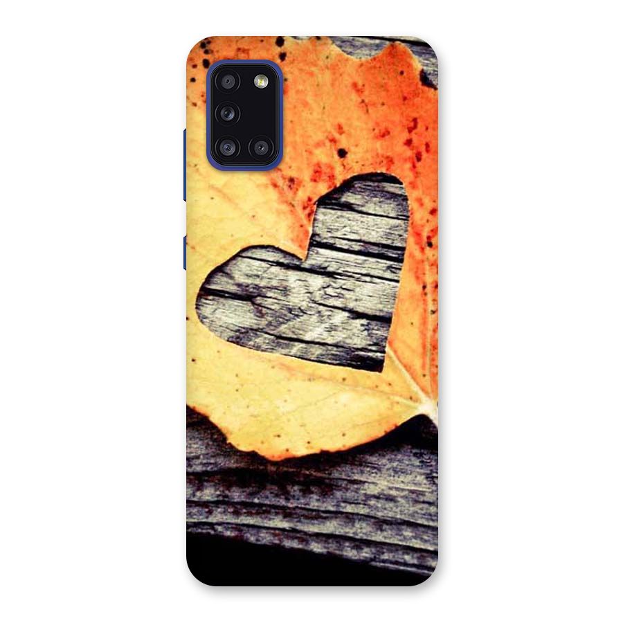 Wood Heart Leaf Back Case for Galaxy A31