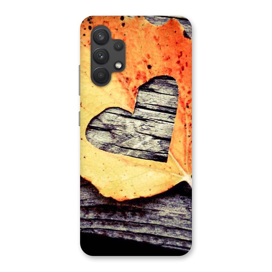Wood Heart Leaf Back Case for Galaxy A32