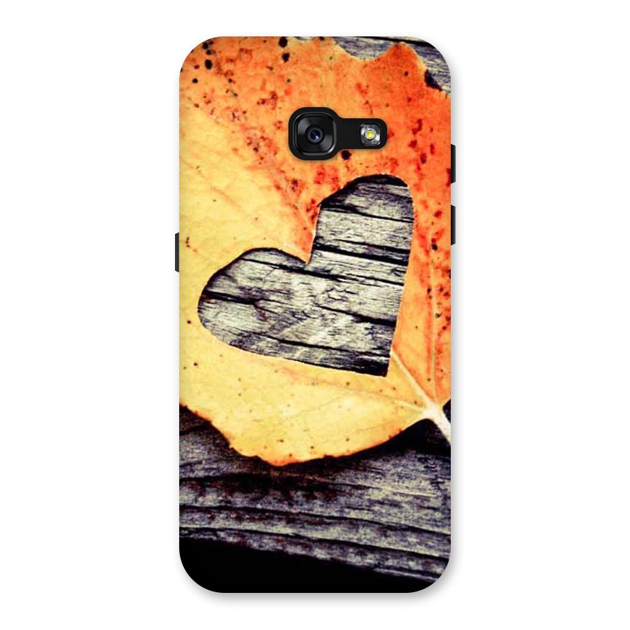 Wood Heart Leaf Back Case for Galaxy A3 (2017)