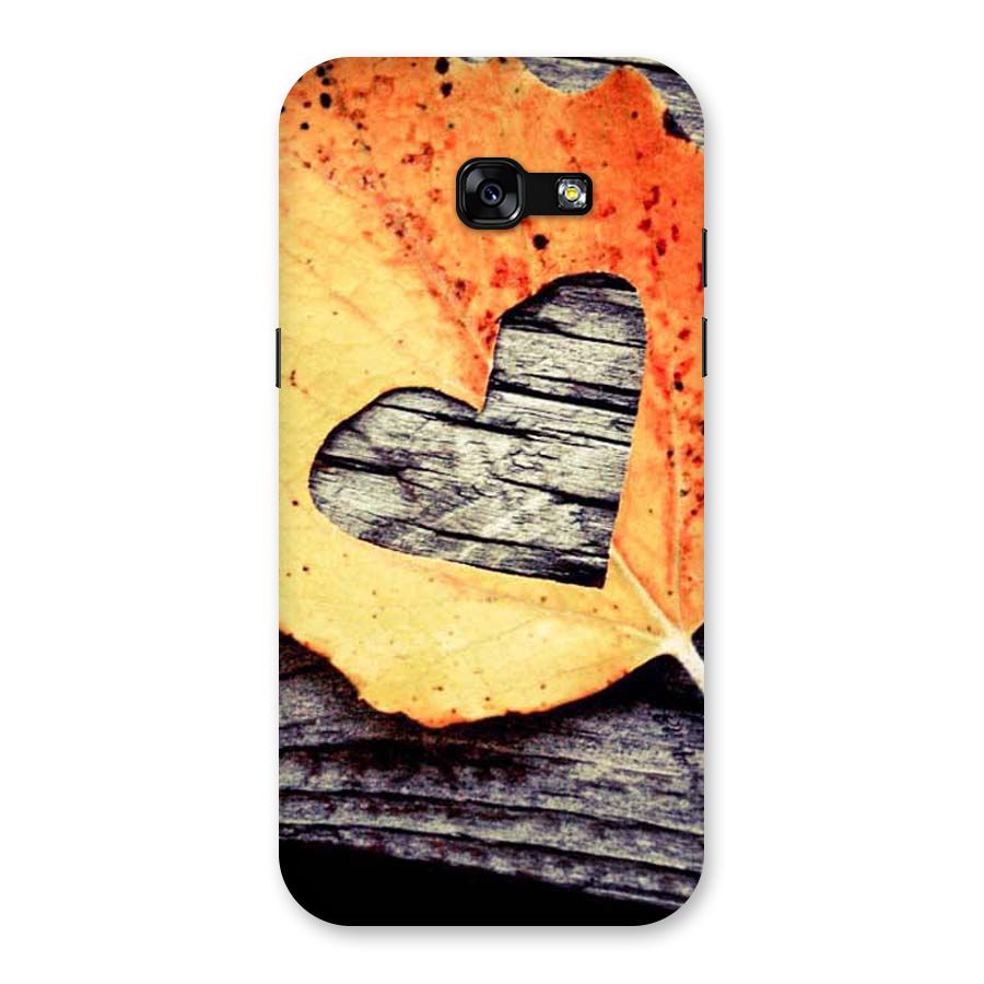 Wood Heart Leaf Back Case for Galaxy A5 2017