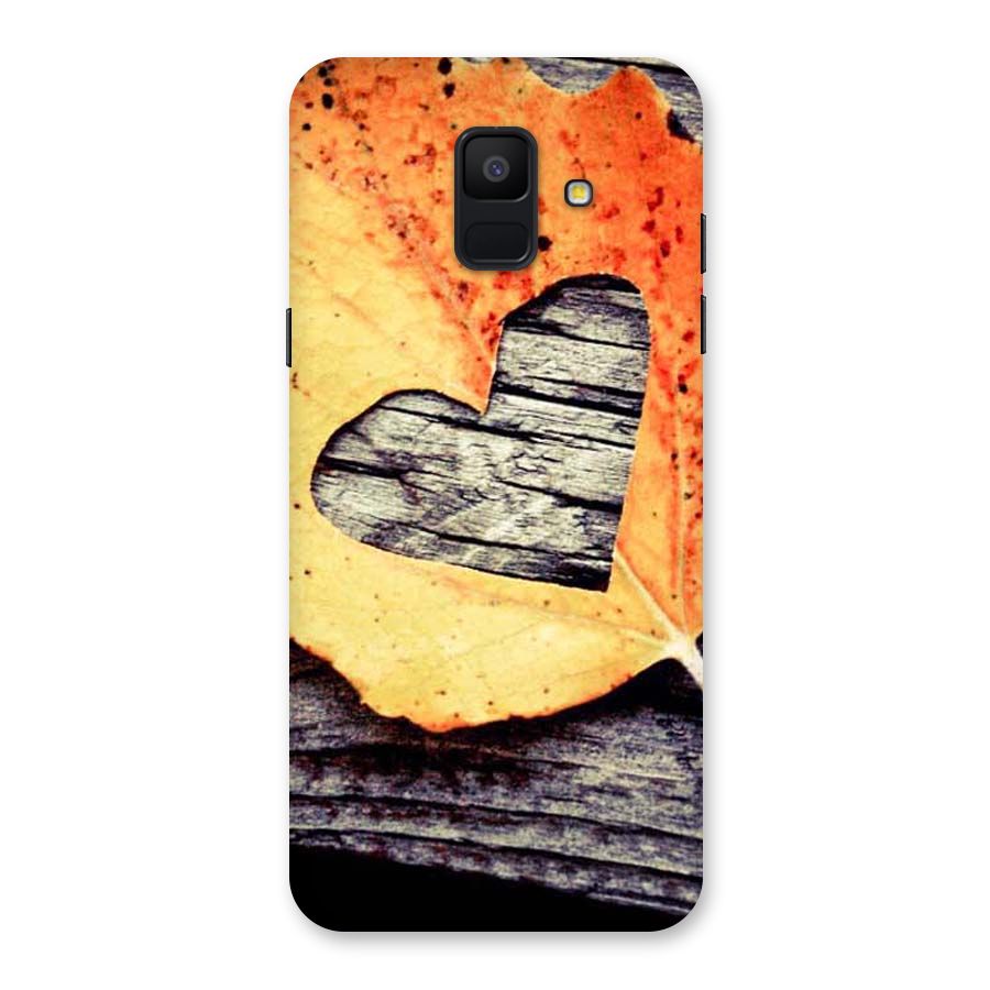 Wood Heart Leaf Back Case for Galaxy A6 (2018)