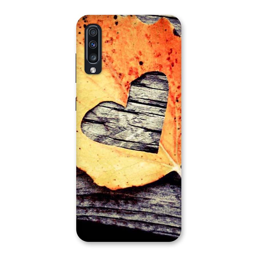 Wood Heart Leaf Back Case for Galaxy A70