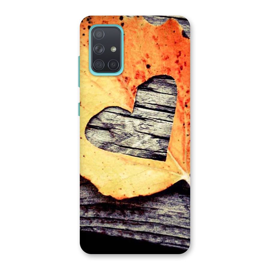 Wood Heart Leaf Back Case for Galaxy A71