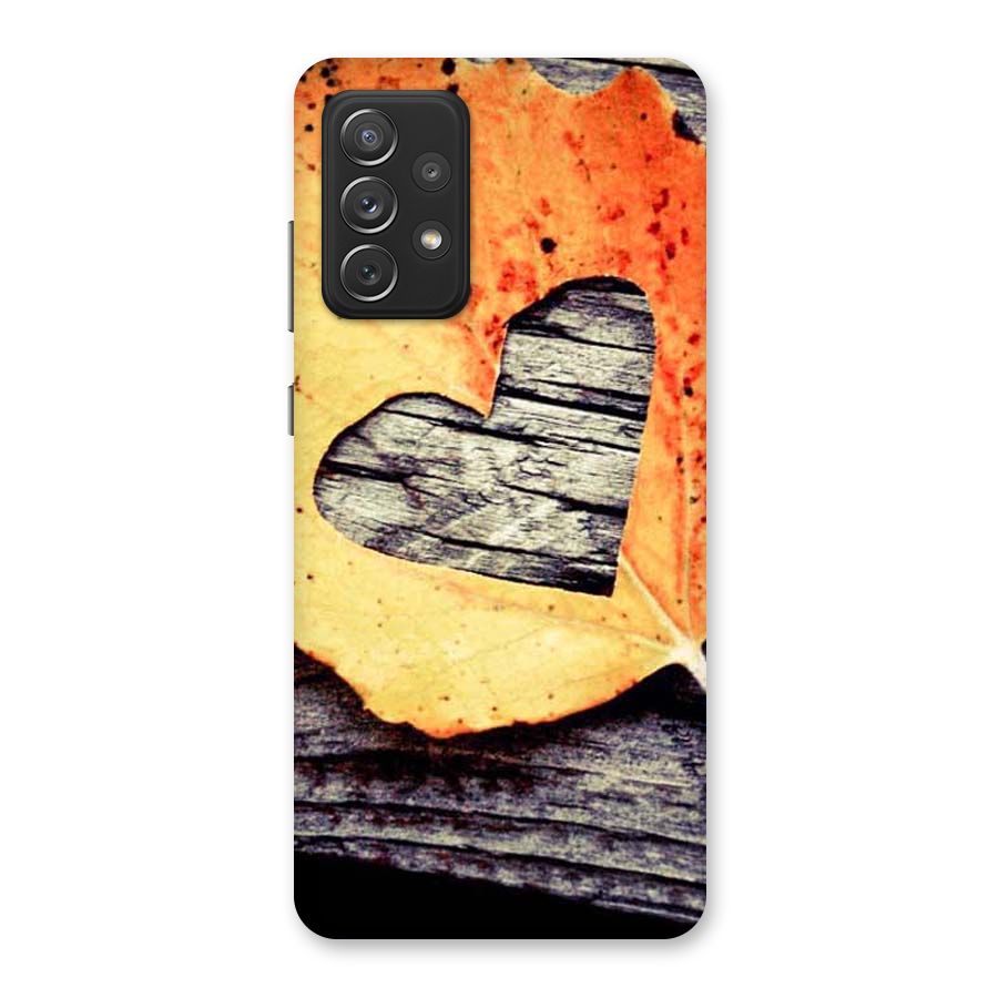 Wood Heart Leaf Back Case for Galaxy A72
