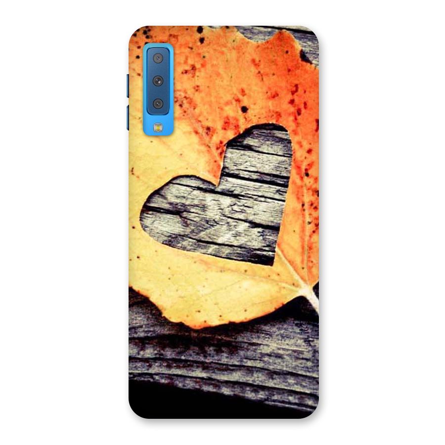 Wood Heart Leaf Back Case for Galaxy A7 (2018)