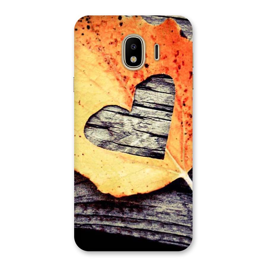 Wood Heart Leaf Back Case for Galaxy J4