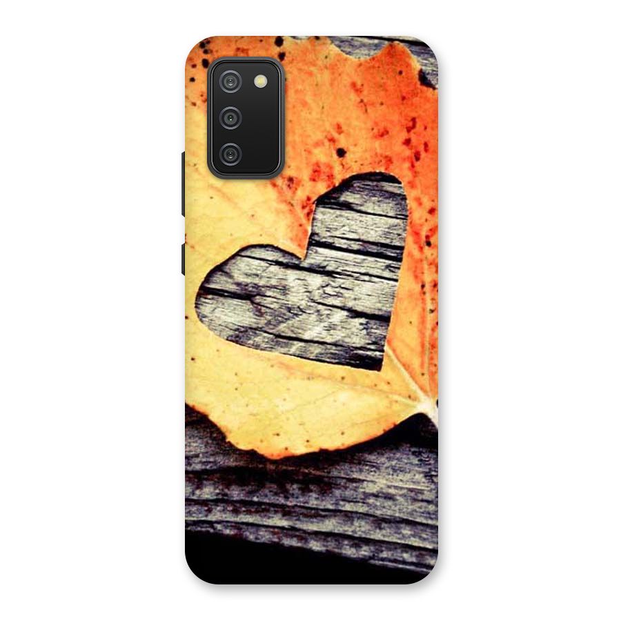 Wood Heart Leaf Back Case for Galaxy M02s