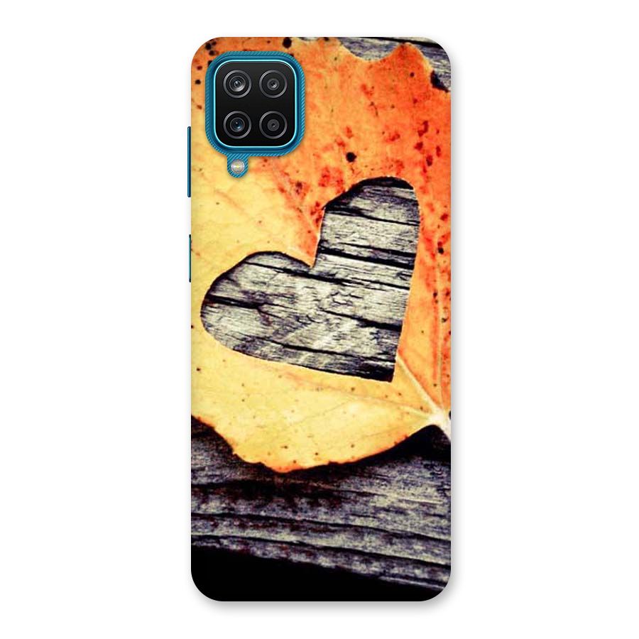 Wood Heart Leaf Back Case for Galaxy M12