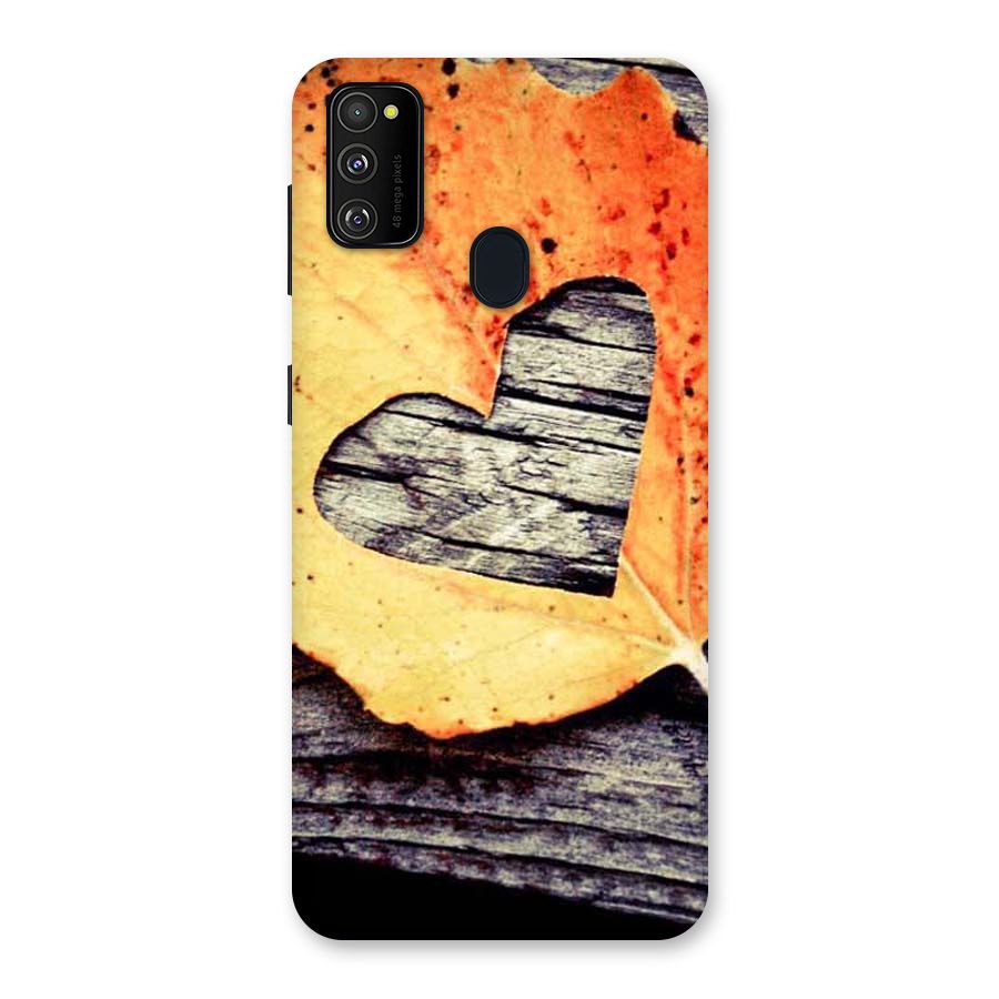 Wood Heart Leaf Back Case for Galaxy M30s