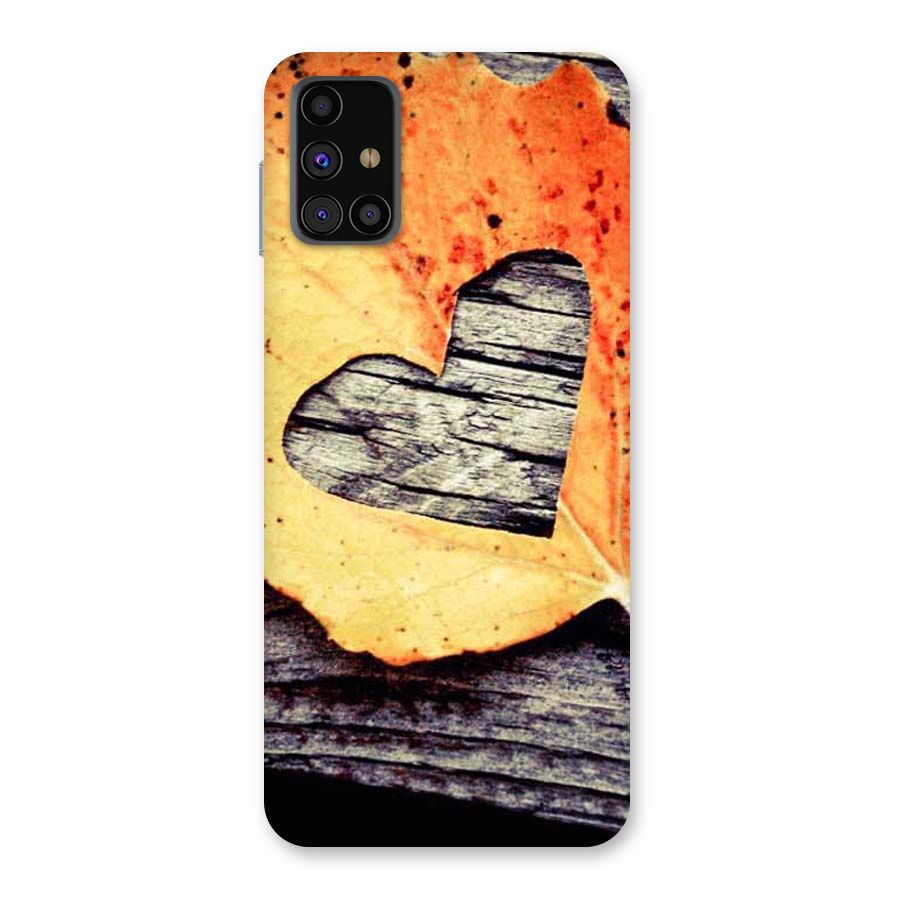 Wood Heart Leaf Back Case for Galaxy M31s