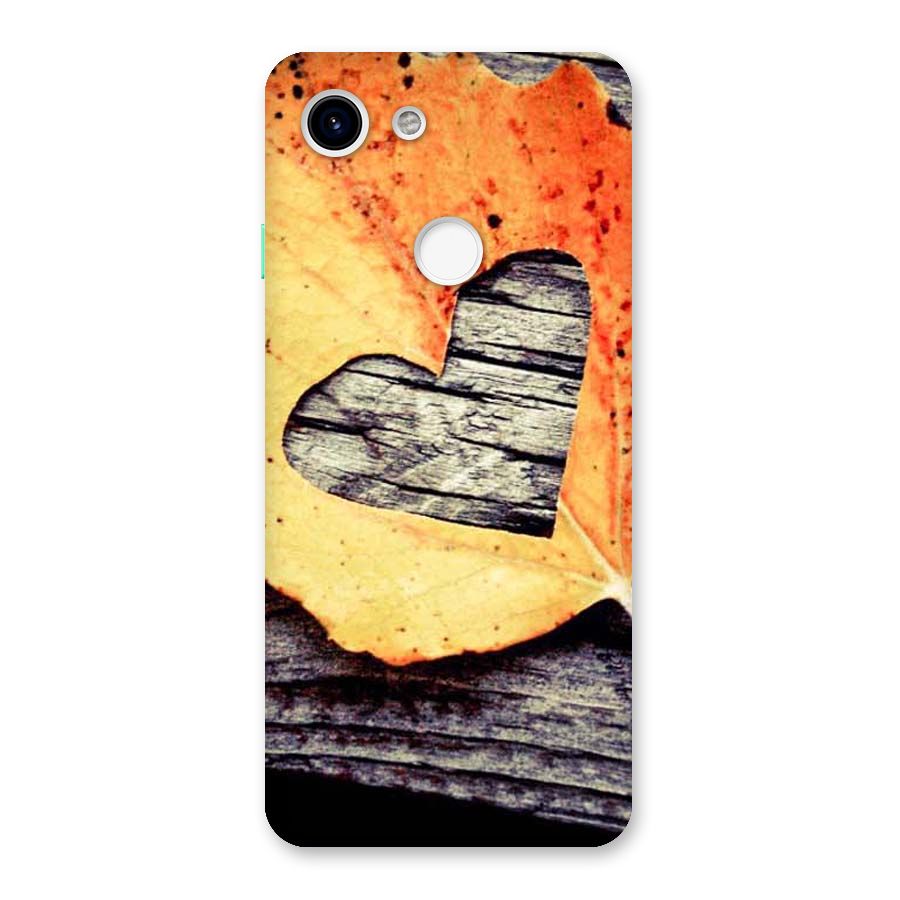 Wood Heart Leaf Back Case for Google Pixel 3