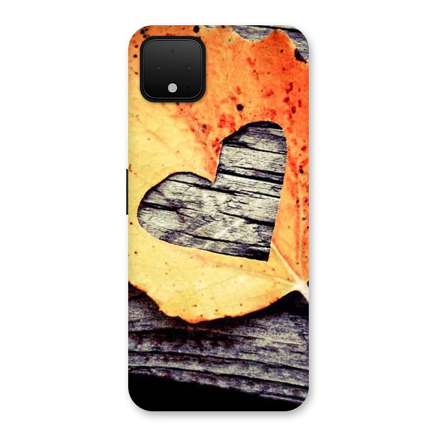 Wood Heart Leaf Back Case for Google Pixel 4 XL