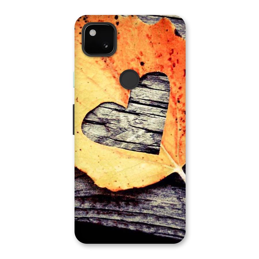 Wood Heart Leaf Back Case for Google Pixel 4a