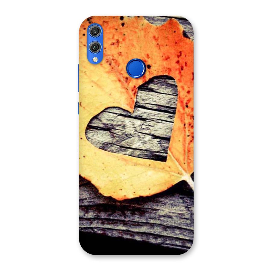 Wood Heart Leaf Back Case for Honor 8X