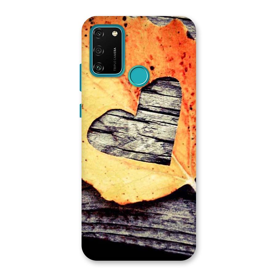 Wood Heart Leaf Back Case for Honor 9A
