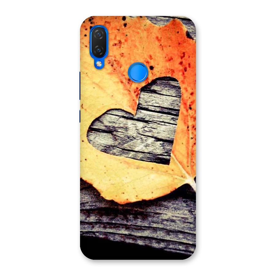 Wood Heart Leaf Back Case for Huawei P Smart+