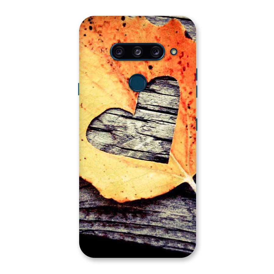 Wood Heart Leaf Back Case for LG  V40 ThinQ
