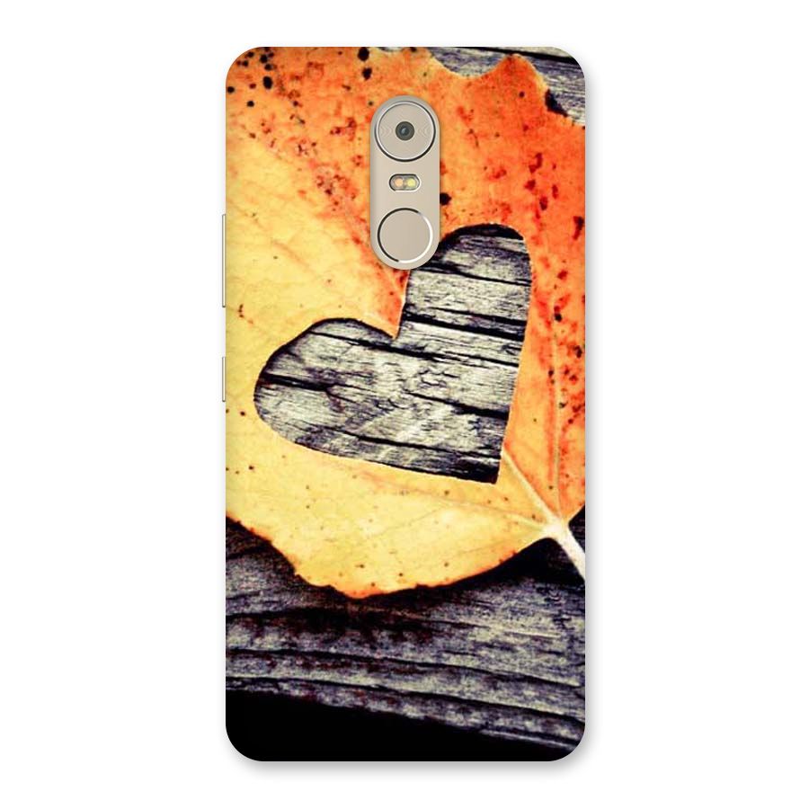 Wood Heart Leaf Back Case for Lenovo K6 Note