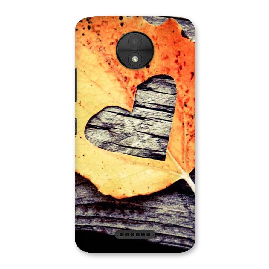 Wood Heart Leaf Back Case for Moto C