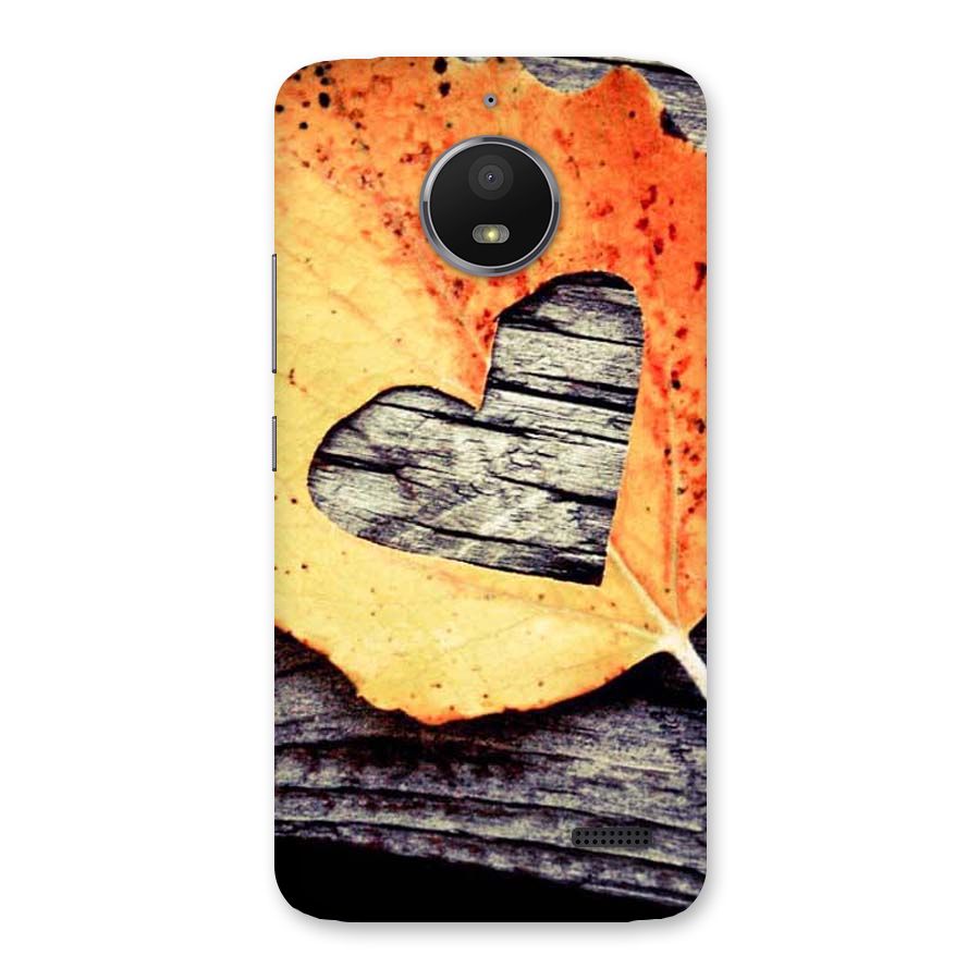Wood Heart Leaf Back Case for Moto E4