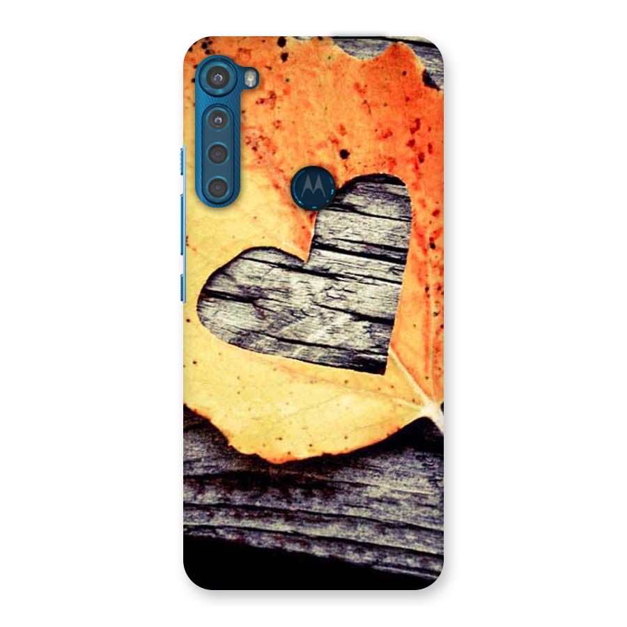 Wood Heart Leaf Back Case for Motorola One Fusion Plus