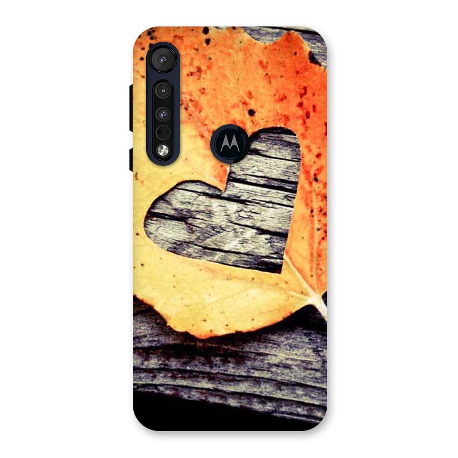 Wood Heart Leaf Back Case for Motorola One Macro