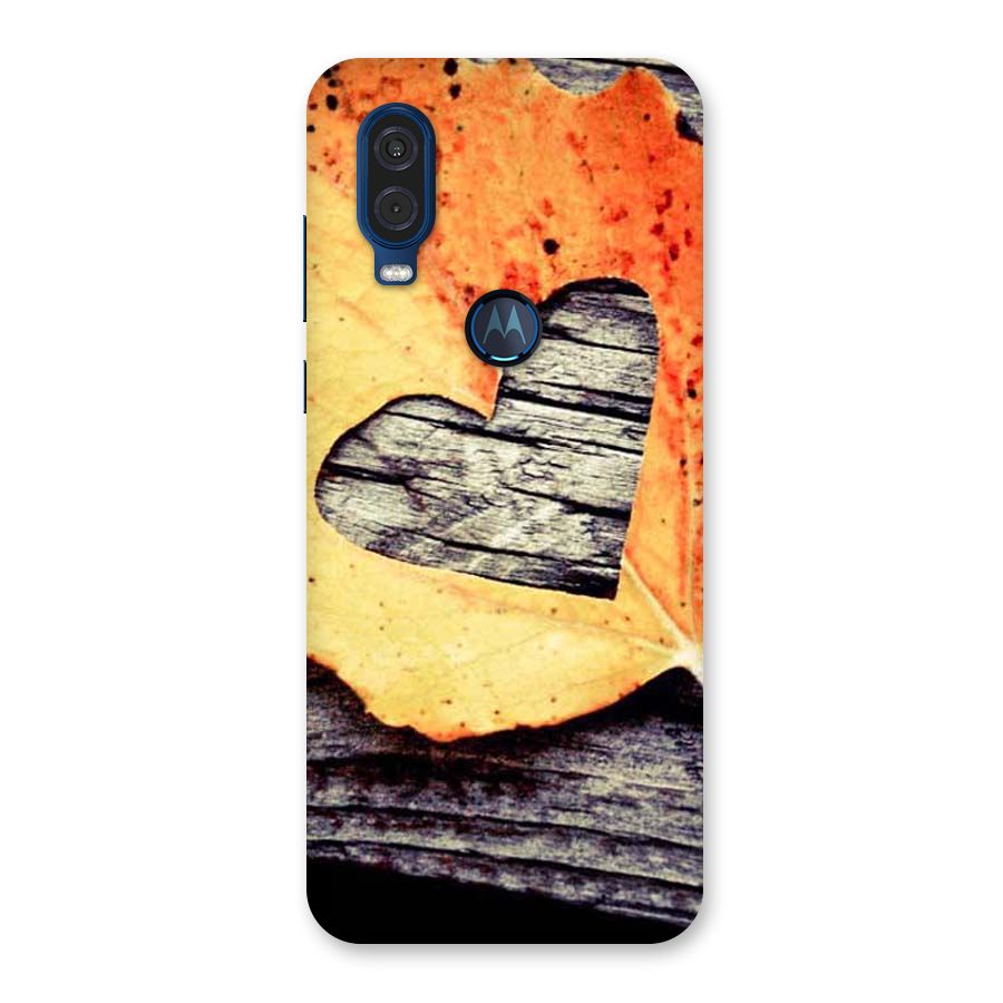 Wood Heart Leaf Back Case for Motorola One Vision