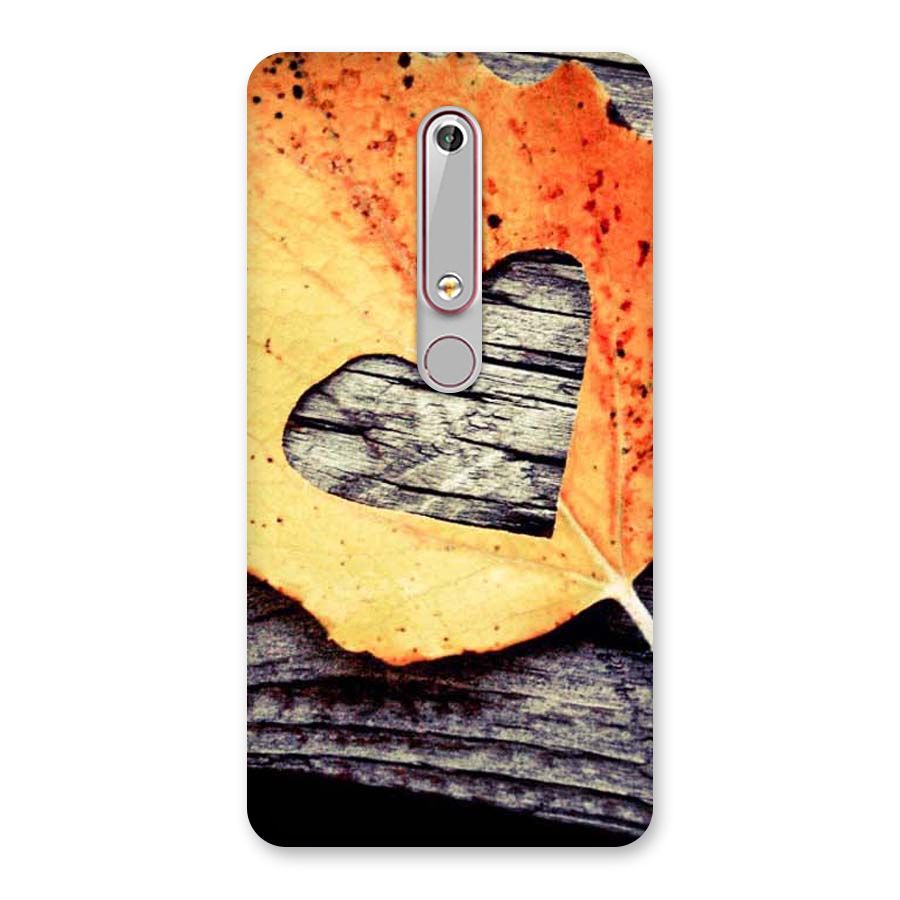 Wood Heart Leaf Back Case for Nokia 6.1