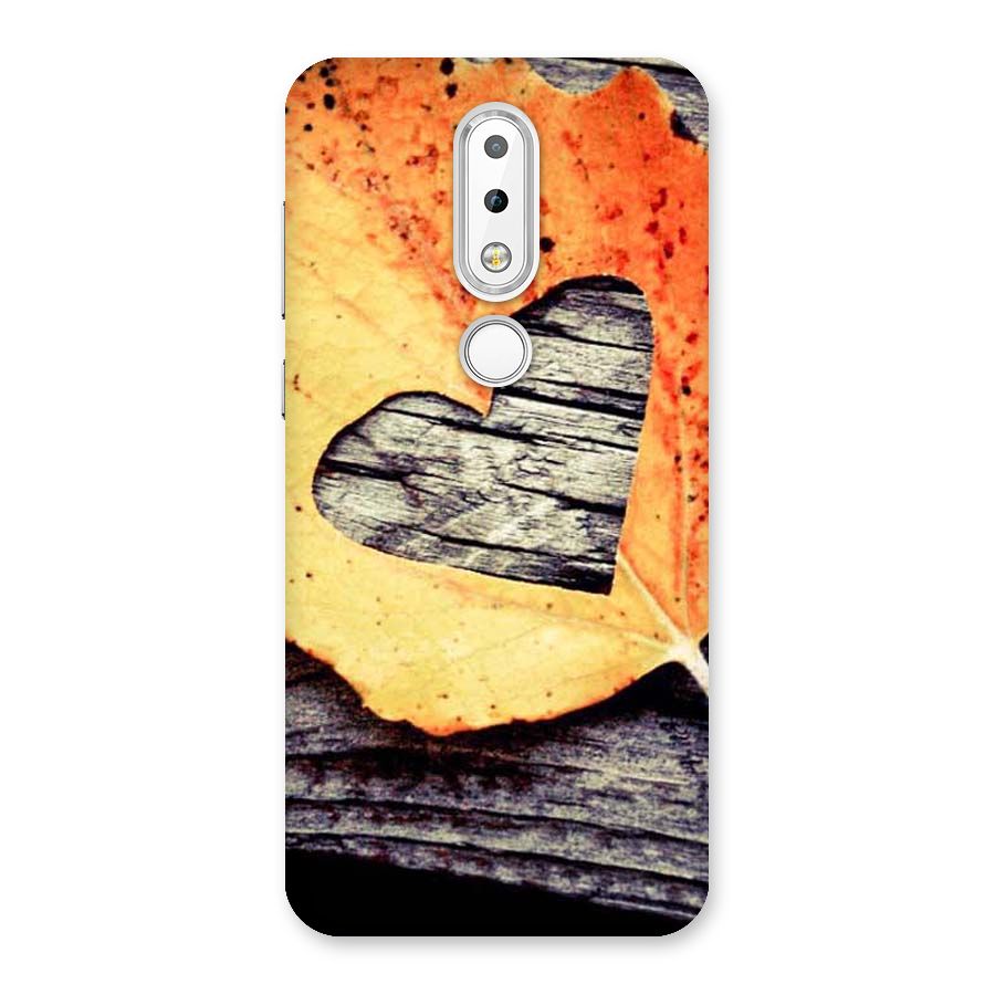Wood Heart Leaf Back Case for Nokia 6.1 Plus