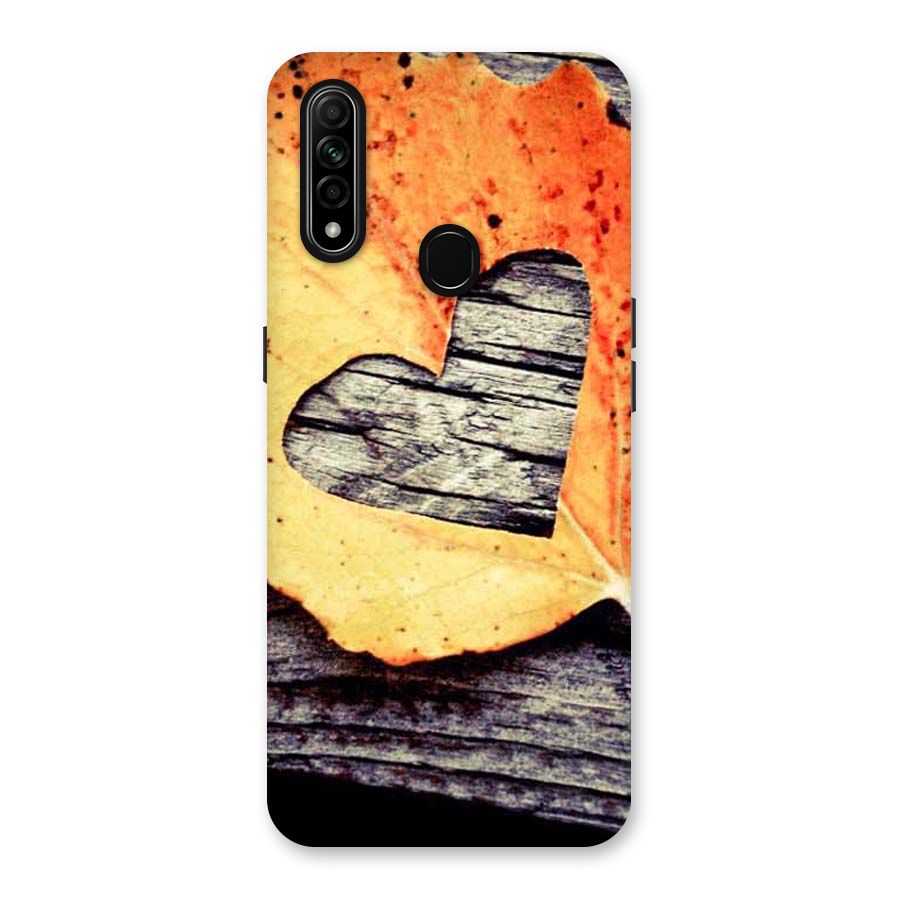 Wood Heart Leaf Back Case for Oppo A31