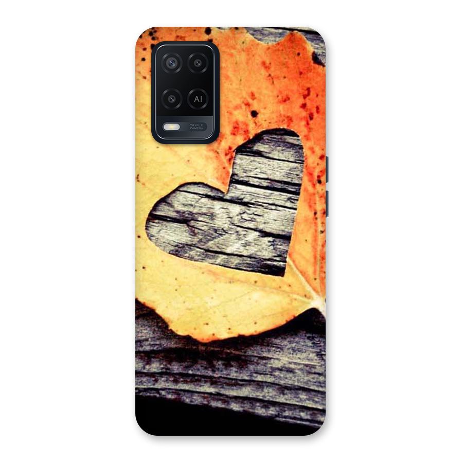 Wood Heart Leaf Back Case for Oppo A54