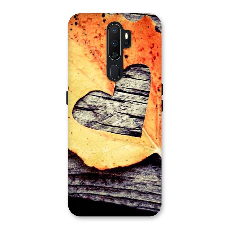 Wood Heart Leaf Back Case for Oppo A5 (2020)