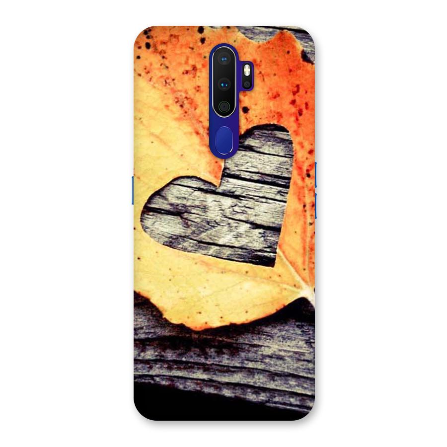 Wood Heart Leaf Back Case for Oppo A9 (2020)