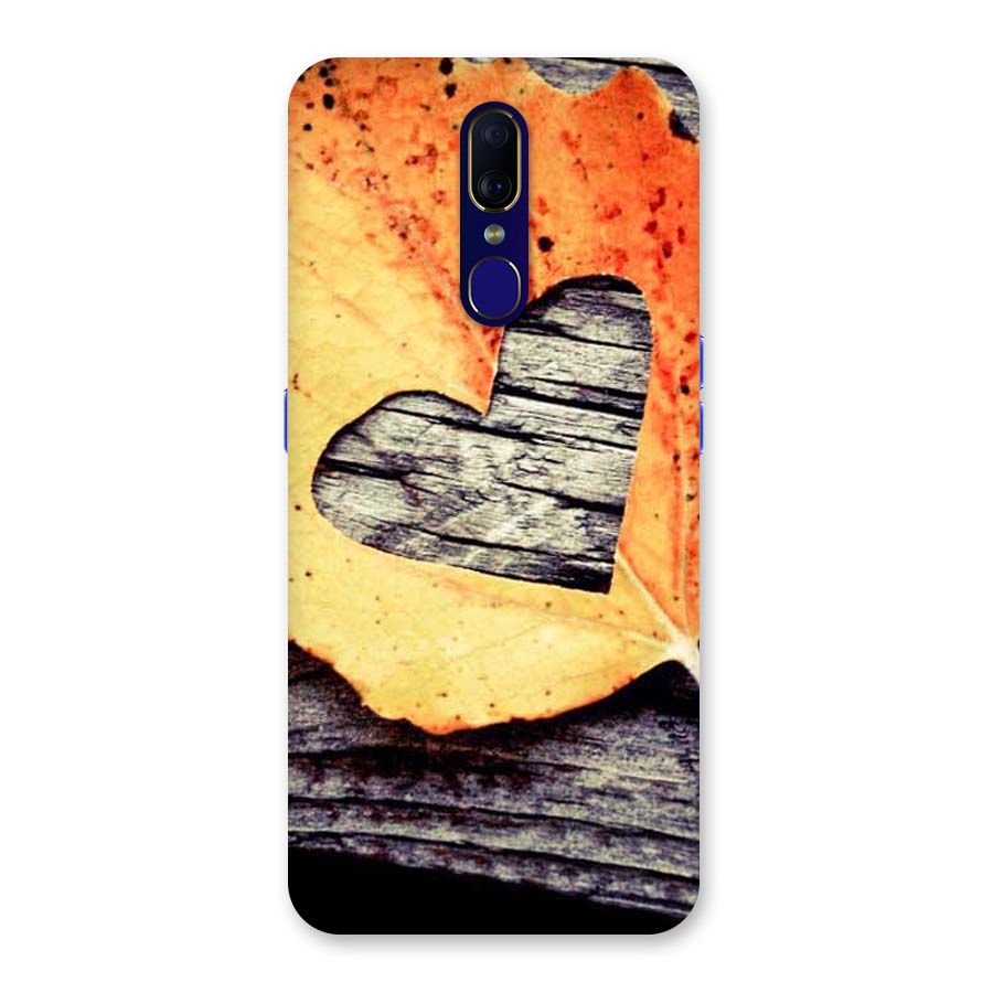 Wood Heart Leaf Back Case for Oppo F11