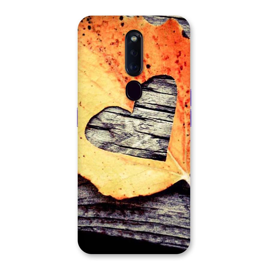Wood Heart Leaf Back Case for Oppo F11 Pro