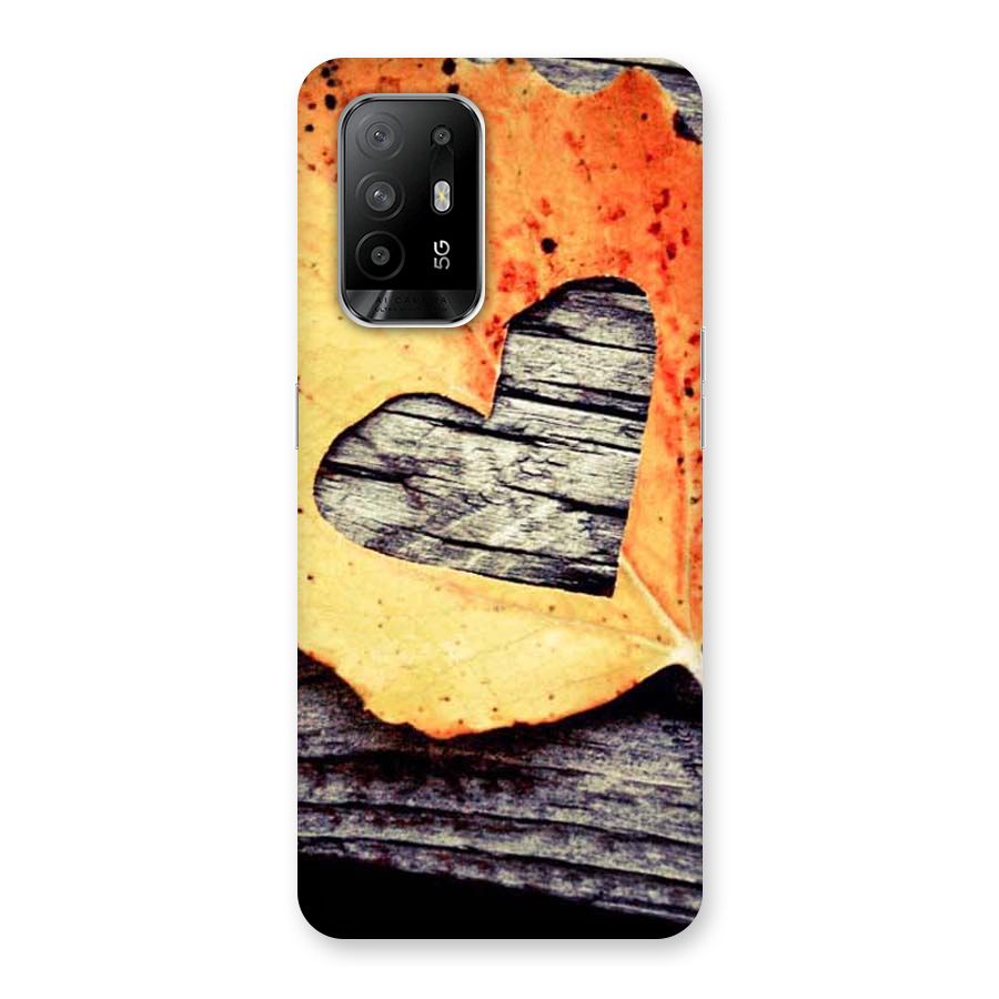 Wood Heart Leaf Back Case for Oppo F19 Pro Plus 5G