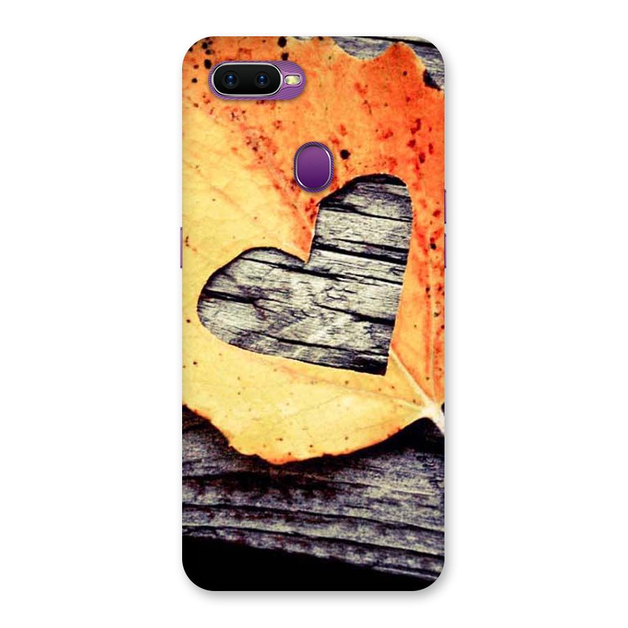 Wood Heart Leaf Back Case for Oppo F9